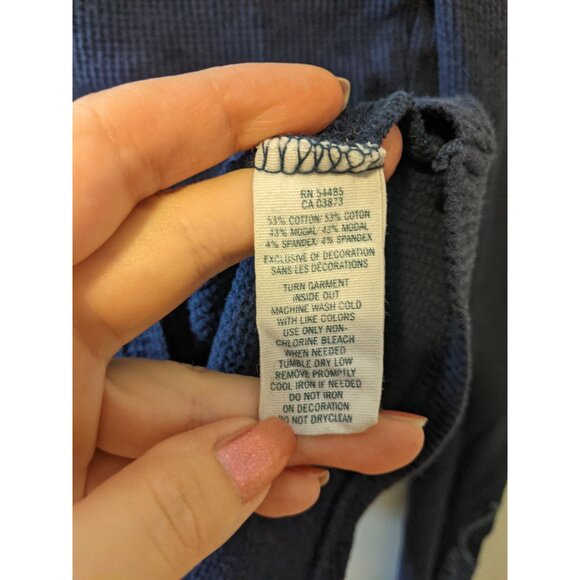 Y2K American Eagle Waffle Knit Henley Top Embroidered Polka Dot Bella Swan Sz S - Picture 11 of 11